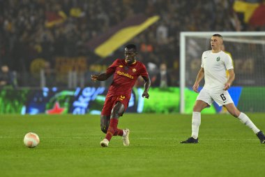 3 Kasım 2022 'de İtalya' nın başkenti Roma 'da Olimpico Stadyumu' nda oynanan A.S. Roma ve PFC Ludogorets arasındaki UEFA Avrupa Ligi C Grubu karşılaşmasının altıncı gününde A.S. Roma takımından Mady Camara. - Fotoğraf: Domenico Cippitelli / LiveMedi