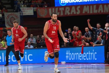 Luigi Datome (EA7 Emporio Armani Olimpia Milano) Basketball Euroleague Şampiyonası EA7 Emporio Armani Milano ile Real Madrid karşılaşması sırasında İtalya 'nın Milano şehrinde düzenlenen Assago Forumu' nda, 3 Kasım 2022 - Fotoğraf: Savino Paolell