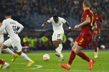 PFC Ludogorets 'ten Bernard Tekpetey, A.S. Roma ve PFC Ludogorets 1945 arasındaki UEFA Avrupa Ligi C Grubunun altıncı gününde 3 Kasım 2022' de İtalya 'nın Roma kentinde Olimpico Stadyumu' nda oynanan karşılaşmada görülüyor. - Fotoğraf: Domenico Cippitelli / LiveMedi