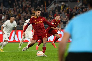 Lorenzo Pellegrini (AS Roma), Roma 'daki Olimpiyat Stadyumu' ndaki AS Roman ve PFC Ludogorets arasında oynanan 2022-2023 UEFA Avrupa Ligi maçında 1-1 'lik gol attı. - Fotoğraf: Fabrizio Corradetti / LiveMedi