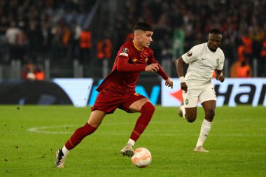 UEFA Avrupa Ligi 2022-2023 futbol karşılaşması sırasında Roma 'daki Olimpiyat Stadyumu' nda AS Roman ve PFC Ludogorets arasında oynanan Cristian Volpato (AS Roma). - Fotoğraf: Fabrizio Corradetti / LiveMedi