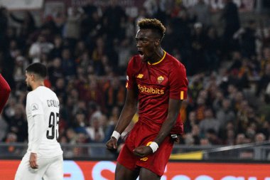Tammy Abraham (AS Roma) UEFA Avrupa Ligi 2022-2023 sezonunda AS Roma ve PFC Ludogorets arasında Roma 'daki Olimpiyat Stadyumu' nda oynanan futbol karşılaşmasında. - Fotoğraf: Fabrizio Corradetti / LiveMedi