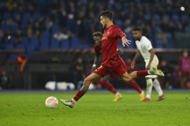 3 Kasım 2022 'de İtalya' nın başkenti Roma 'da Olimpico Stadyumu' nda oynanan A.S. Roma ve PFC Ludogorets arasındaki UEFA Avrupa Ligi C Grubunun altıncı gününde Lorenzo Pellegrini. - Fotoğraf: Domenico Cippitelli / LiveMedi