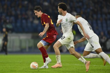 A.S. Roma takımından Nicolo 'Zaniolo UEFA Avrupa Ligi C Grubu' nun 1945 A.S. Roma ve PFC Ludogorets arasındaki altıncı maçında 3 Kasım 2022 'de İtalya' nın Roma kentinde Olimpico Stadyumu 'nda oynanacak. - Fotoğraf: Domenico Cippitelli / LiveMedi