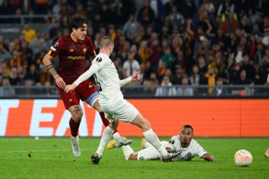 Nikolo 'Zaniolo (AS Roma), Roma' daki Olimpiyat Stadyumu 'nda AS Romanlar ve PFC Ludogorets arasında oynanan 2022-2023 UEFA Avrupa Ligi maçında 3-1' lik gol attı. - Fotoğraf: Fabrizio Corradetti / LiveMedi