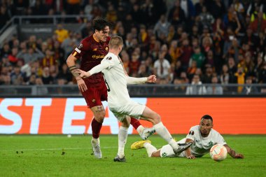 Nikolo 'Zaniolo (AS Roma), Roma' daki Olimpiyat Stadyumu 'nda AS Romanlar ve PFC Ludogorets arasında oynanan 2022-2023 UEFA Avrupa Ligi maçında 3-1' lik gol attı. - Fotoğraf: Fabrizio Corradetti / LiveMedi