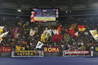 A.S. Roma Fans during the sixth day of UEFA Europa League Group C match between A.S. Roma and PFC Ludogorets 1945 at Olimpico Stadium on November 3, 2022 in Rome, Italy. - Credit: Domenico Cippitelli/LiveMedi clipart