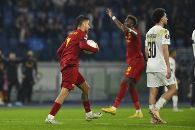 3 Kasım 2022 'de İtalya' nın başkenti Roma 'da Olimpico Stadyumu' nda oynanan A.S. Roma ve PFC Ludogorets arasındaki UEFA Avrupa Ligi C Grubunun altıncı gününde Lorenzo Pellegrini. - Fotoğraf: Domenico Cippitelli / LiveMedi