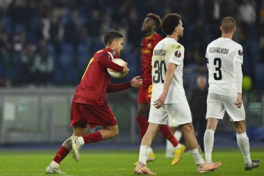 3 Kasım 2022 'de İtalya' nın başkenti Roma 'da Olimpico Stadyumu' nda oynanan A.S. Roma ve PFC Ludogorets arasındaki UEFA Avrupa Ligi C Grubunun altıncı gününde Lorenzo Pellegrini. - Fotoğraf: Domenico Cippitelli / LiveMedi
