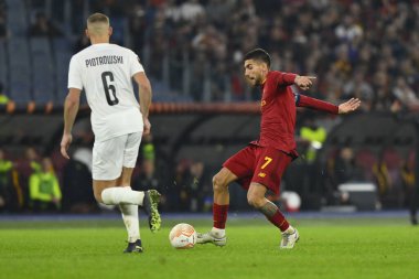 3 Kasım 2022 'de İtalya' nın başkenti Roma 'da Olimpico Stadyumu' nda oynanan A.S. Roma ve PFC Ludogorets arasındaki UEFA Avrupa Ligi C Grubunun altıncı gününde Lorenzo Pellegrini. - Fotoğraf: Domenico Cippitelli / LiveMedi