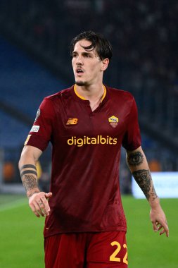 Nikolo 'Zaniolo (AS Roma) UEFA Avrupa Ligi 2022-2023 yılları arasında Roma' daki Olimpiyat Stadyumu 'nda AS Roma ve PFC Ludogorets arasında oynanan futbol karşılaşmasında. - Fotoğraf: Fabrizio Corradetti / LiveMedi