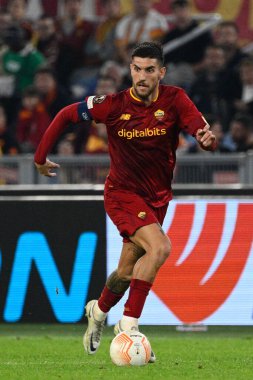 Lorenzo Pellegrini (AS Roma) UEFA Avrupa Ligi 2022-2023 futbol karşılaşması sırasında AS Roma ve PFC Ludogorets arasında Roma 'daki Olimpiyat Stadyumu' nda oynanan maçta. - Fotoğraf: Fabrizio Corradetti / LiveMedi