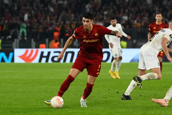 Roger Ibanez (AS Roma) UEFA Avrupa Ligi 2022-2023 futbol karşılaşması sırasında AS Roma ve PFC Ludogorets arasında Roma 'daki Olimpiyat Stadyumu' nda oynanan maçta. - Fotoğraf: Fabrizio Corradetti / LiveMedi