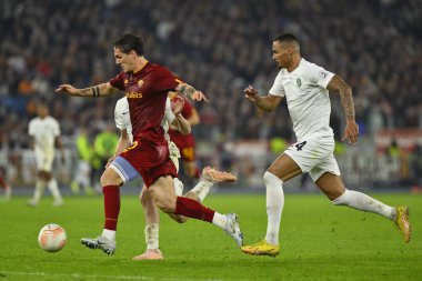 A.S. Roma takımından Nicolo 'Zaniolo UEFA Avrupa Ligi C Grubu' nun 1945 A.S. Roma ve PFC Ludogorets arasındaki altıncı maçında 3 Kasım 2022 'de İtalya' nın Roma kentinde Olimpico Stadyumu 'nda oynanacak. - Fotoğraf: Domenico Cippitelli / LiveMedi