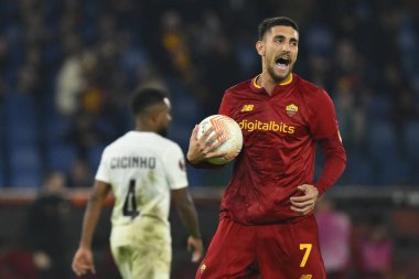 3 Kasım 2022 'de İtalya' nın başkenti Roma 'da Olimpico Stadyumu' nda oynanan A.S. Roma ve PFC Ludogorets arasındaki UEFA Avrupa Ligi C Grubunun altıncı gününde Lorenzo Pellegrini. - Fotoğraf: Domenico Cippitelli / LiveMedi