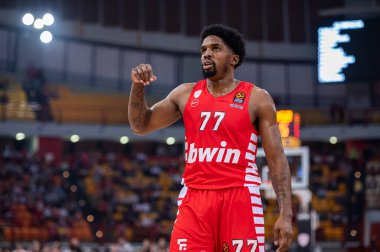 #77 SHAQUIELLE MCKISSIC  of Olympiacos Piraeus during the Euroleague, Round 6  match between Olympiacos Piraeus vs Valencia Basket at Peace And Friendship Stadium on November 4, 2022 in Athens, Greece. - Credit: Stefanos Kyriazis/LiveMedi clipart