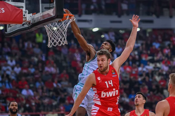 Kyle Alexander Valencia Basket Dunks Euroleague Fase Partido Entre Olympiacos — Foto de Stock