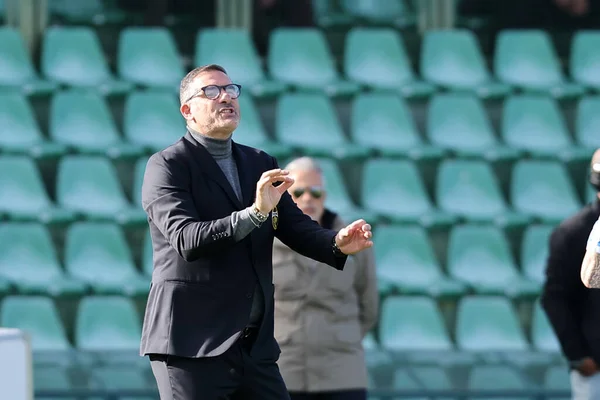 Προπονητής Cristiano Lucarelli Ternana Κατά Διάρκεια Του Ιταλικού Αγώνα Ποδοσφαίρου — Φωτογραφία Αρχείου