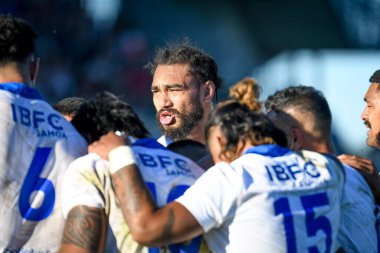 Samoa's Chris Vui with teammates  during  Autumn Nations Series rugby match 2022 Test Match - Italy vs Samoa at the Plebiscito stadium in Padua, Italy, November 05, 2022 - Credit: Ettore Griffon clipart