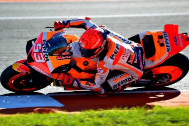 Marc Marquez Takımı Repsol Honda Yarış Motogp MotoGP Dünya Şampiyonası 2022 MotoGP İspanya Grand Prix - Gran Premio Motul de la Comunitat Valenciana - Valencia, İspanya 'daki Circuit Ricardo Tormo' da eleme maçı, 5 Kasım 2022
