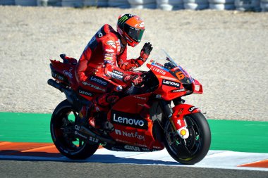Bagnaia Francesco Ita Ducati Takım Ducati MotoGP Dünya Şampiyonası 2022 MotoGP İspanya Grand Prix - Gran Premio Motul de la Comunitat Valenciana - Valenciana pistinde Ricardo Tormo pistini eleme ve detaylandırmalar, 