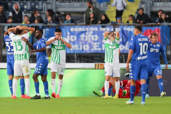 Hráči Sassuolo Reaguje Během Italského Fotbalu Serie Zápas Empoli Sassuolo — Stock fotografie
