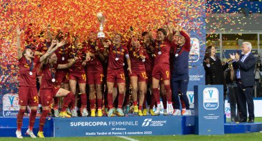 İtalya 'nın Parma kentindeki Ennio Tardini stadyumunda oynanan Roma Bayanlar Supercoppa Maçı Finali - Juventus FC AS Roma' ya karşı - Fotoğraf: Nicolas Morassutt