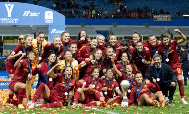 İtalya 'nın Parma kentindeki Ennio Tardini stadyumunda oynanan Roma Bayanlar Supercoppa Maçı Finali - Juventus FC AS Roma' ya karşı - Fotoğraf: Nicolas Morassutt