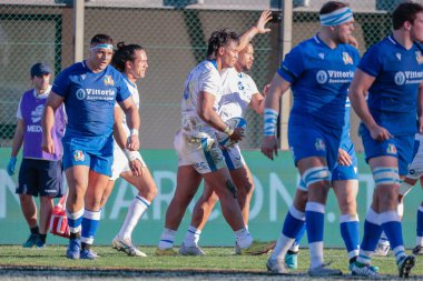 Ulapano Seuteni (Samoa), İtalya 'nın Padua kentindeki Plebiscito Stadyumu' nda oynanan 2022 Test Maçı ragbi maçında mutlu oldu.