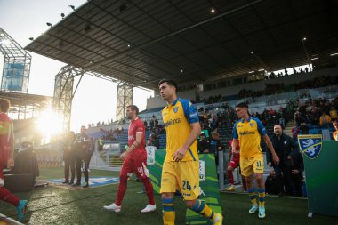 Frosinone Calcio 'dan Luca Moro ve AC Perugia Calcio İtalya' nın Frosinone, İtalya 'daki Benito Stirpe Stadyumu' nda oynanan Frosinone Calcio-AC Perugia maçında oynadılar.