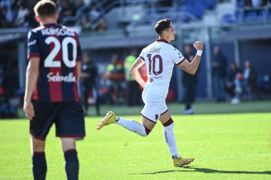 Sasa Lukiç (Torino Fc) İtalya futbol takımı Serie A maçında attığı golü Bologna FC ile Torino FC karşılaşmasında İtalya 'nın Bologna kentindeki Renato Dall' Ara stadyumunda kutladı.