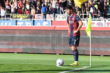 İtalya futbolu sırasında Riccardo Orsolini (Bologna FC) İtalya 'nın Bologna şehrindeki Renato Dall' Ara Stadyumu 'nda oynanan Bologna FC maçında (Bologna FC)