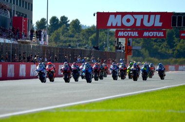 Francesco Bagnaia takımı Ducati 2022 Dünya MotoGP Şampiyonası 2022 MitoGP İspanya Grand Prix - Gran Premio Motul de la Comunitat Valenciana - Valenciana Circuit Ricardo Tormo 'da yarış, İspanya, 06 Kasım 202