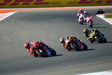 Francesco Bagnaia takımı Ducati 2022 Dünya MotoGP Şampiyonası 2022 MitoGP İspanya Grand Prix - Gran Premio Motul de la Comunitat Valenciana - Valenciana Circuit Ricardo Tormo 'da yarış, İspanya, 06 Kasım 202