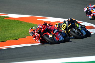 Francesco Bagnaia takımı Ducati 2022 Dünya MotoGP Şampiyonası 2022 MitoGP İspanya Grand Prix - Gran Premio Motul de la Comunitat Valenciana - Valenciana Circuit Ricardo Tormo 'da yarış, İspanya, 06 Kasım 202