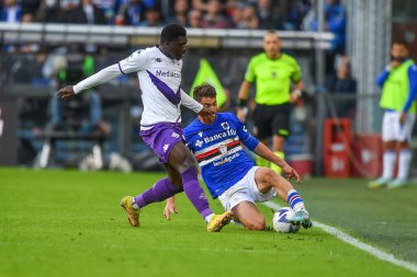 Joseph Alfred Duncan (Fiorentina) - İtalya futbol takımı Serie A maçında Filip Curiciç (Sampdoria) - İtalya 'nın Cenova kentinde bulunan Luigi Ferraris Stadyumu' nda UC Sampdoria ile ACF Fiorentina maçı, Kasım 06, 2022 - Fotoğraf: Danilo Vig