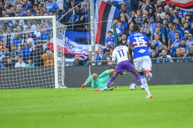Emil Mulyadi Audero & # xA; (Sampdoria) - İtalyan futbol takımı Serie A maçında Nanitamo Jonathan Ikone (Fiorentina) UC Sampdoria 'ya karşı ACF Fiorentina maçı, Cenova, İtalya' da Luigi Ferraris Stadyumu, Kasım 06, 2022 - Fotoğraf: Danilo Vig