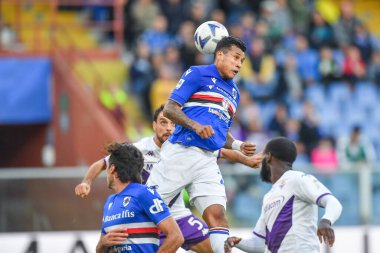 Tommaso Augello (Sampdoria) - Giacomo Bonaventura (Fiorentina) - Jeison Fabian Murillo (Sampdoria) - İtalya futbol takımı Serie A maçında Nanitamo Jonathan Ikone (Fiorentina) - UC Sampdoria - Cenova 'daki Luigi Ferraris Stadyumu' nda ACF Fiorentina maçında