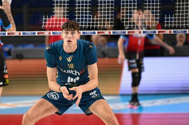 Leandro Mosca # 18 (WithU Verona) Voleybol İtalya Serie A Erkekler Süper Ligi Şampiyonası Cucine Lube Civitanova vs WithU Verona, Civitanova Marche, İtalya 'da düzenlenen Eurosuole Forum' da, Kasım 06, 2022