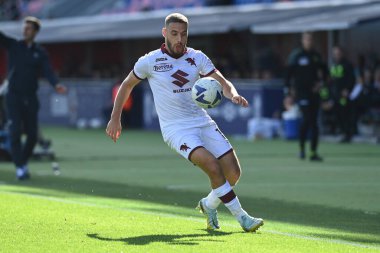 Nikola Vlasiç (Torino FC) İtalya 'nın Bologna şehrindeki Renato Dall' Ara Stadyumu 'nda oynanan Bologna FC maçında görev başında.