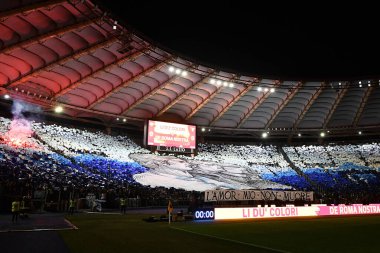 6 Kasım 2022 'de İtalya' nın başkenti Roma 'da oynanan Stadio Olimpico' da AS Romanlar ve SS Lazio arasında oynanan Serie A karşılaşmasında Lazio taraftarları. - Fotoğraf: Gennaro Masi / LiveMedi
