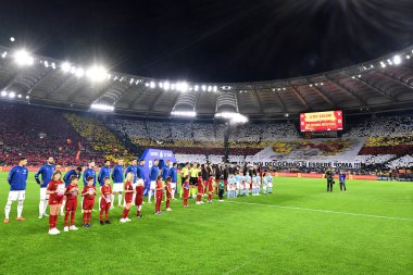 AS Roman ve SS Lazio arasında 6 Kasım 2022 'de İtalya' nın başkenti Roma 'da oynanan Stadio Olimpico' da oynanan Serie A karşılaşmasında Roman taraftarlar. - Fotoğraf: Gennaro Masi / LiveMedi