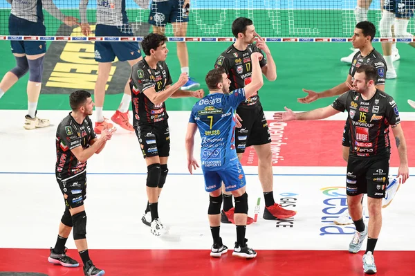Cucine Lube Civitanova Team Während Der Italienischen Serie Männer Meisterschaft — Stockfoto
