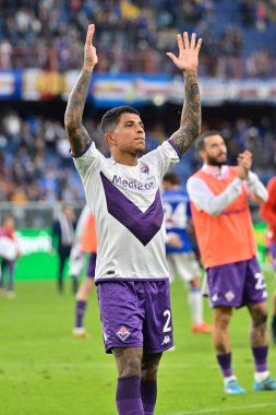 Domilson Cordeiro Dos Santos Dodo (Fiorentina) İtalya 'nın başkenti Cenova' da bulunan Luigi Ferraris Stadyumu 'nda oynanan UC Sampdoria - UC Sampdoria maçında gol attıktan sonra kutlama yapıyor.