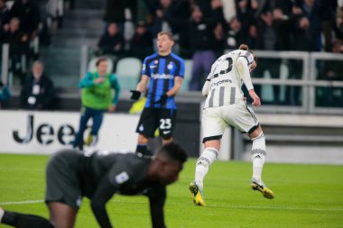 Juventus Fc 'li Adrien Rabiot, İtalya Serie A, Juventus Fc ve Inter Fc arasında 06 Kasım 2022' de İtalya 'nın Allianz Stadyumu, Turin şehrinde oynanan futbol maçında gol sonrasında Nderim Kaceli - Fotoğraf: Nderim Kaceli / LiveMedi