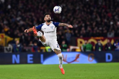 SS Lazio 'dan Elseid Hysaj, 6 Kasım 2022' de İtalya 'nın başkenti Roma' da AS Roma ve SS Lazio arasında oynanan Serie A karşılaşmasında. - Fotoğraf: Gennaro Masi / LiveMedi