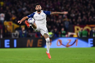SS Lazio 'dan Elseid Hysaj, 6 Kasım 2022' de İtalya 'nın başkenti Roma' da AS Roma ve SS Lazio arasında oynanan Serie A karşılaşmasında. - Fotoğraf: Gennaro Masi / LiveMedi