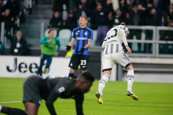 Juventus Fc 'li Adrien Rabiot, İtalya Serie A, Juventus Fc ve Inter Fc arasında 06 Kasım 2022' de İtalya 'nın Allianz Stadyumu, Turin şehrinde oynanan futbol maçında gol sonrasında Nderim Kaceli - Fotoğraf: Nderim Kaceli / LiveMedi