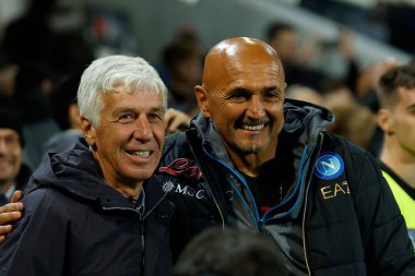Atalanta Luciano Spalletti 'nin antrenörü Gian Piero Gasperini İtalya' nın Bergamo şehrindeki Gewiss Stadyumu 'nda Atalanta BC-SSC Napoli maçında Napoli teknik direktörü.
