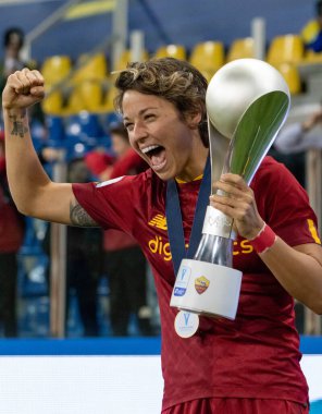 Roma Valentina Giacinti Kupası İtalya 'nın Parma kentindeki Ennio Tardini stadyumunda oynanan final - Juventus FC AS Roma maçında kutlama, 5 Kasım 2022 - Fotoğraf: Nicolas Morassutt